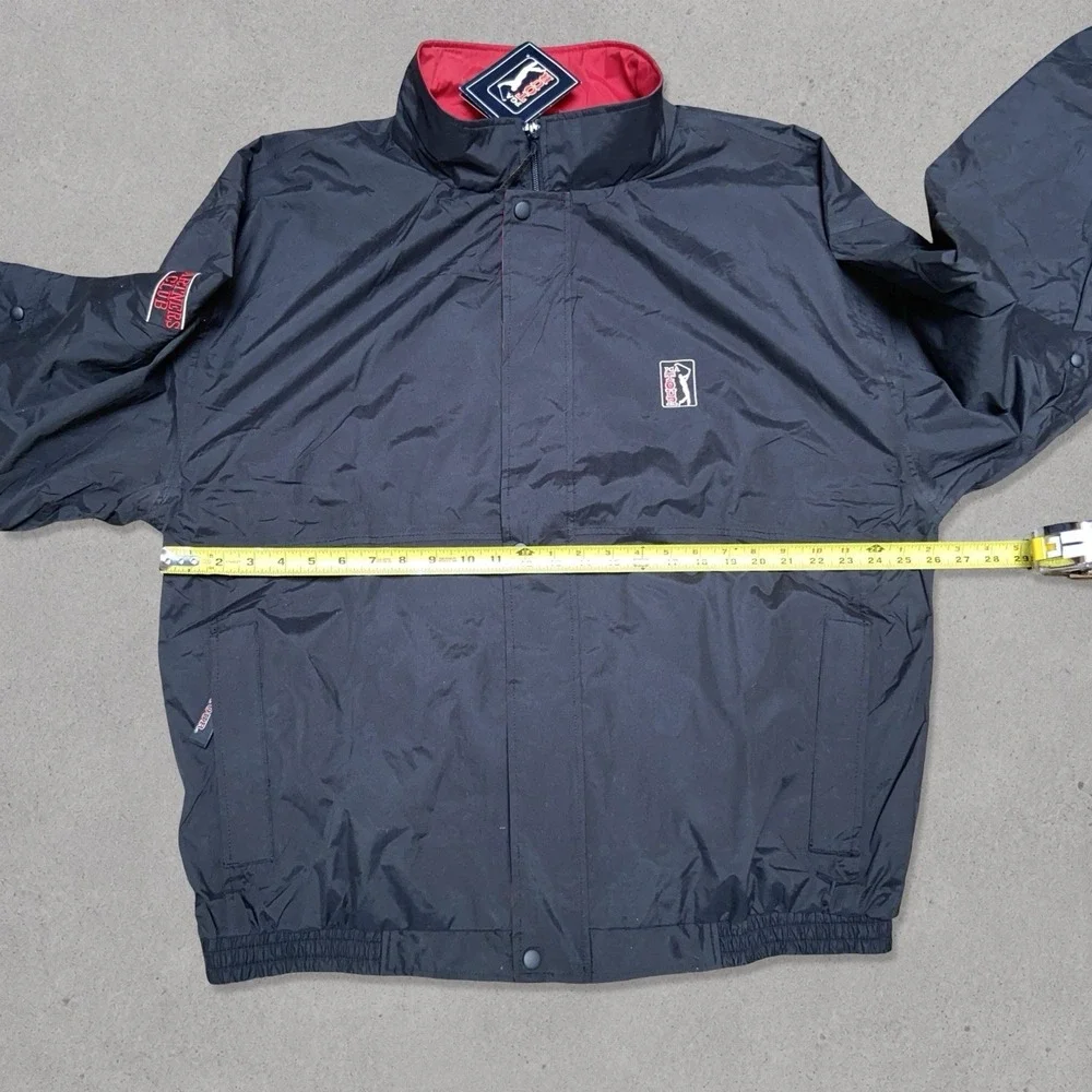 PGA Tour Partners Club Full Zip Windbreaker Jacket NWT Men's XXL Black Teflon